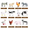 RCOMG 12 PCS Mini Farm Animal Figures, Plastic Miniature Farm Animals Toy Figurines, Educational Poultry Animal Figurines Cake Topper with Cow Horse Chicken Sheep Donkey Goose Duck Pig Dog