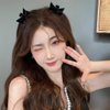 4 PACK Mini Velvet Hair Bow Clips Black Red Bow Hair Claw Clip No Slip Bow Jaw Clips Bows Hair Barrettes Accessories for Women