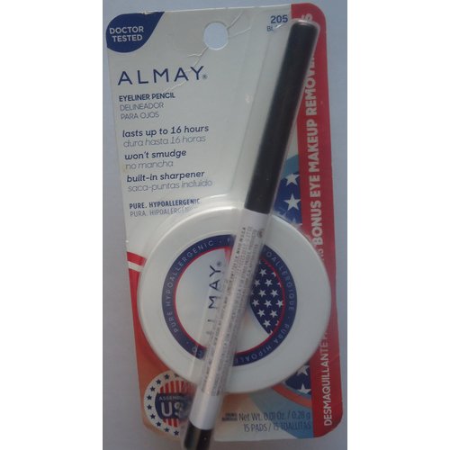 Almay Eyeliner #205 Black+bonus Eye Makeup Remover Pads