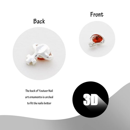 Youteer 60 Pcs Planet Nail Art Rhinestone, Luxury 3D Glitters Saturn Shape Design Crystals Nail Art Charms for Acrylic Nails DIY Crafts Nail Art Decorations, 12 Styles.