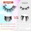 False Eyelashes 3D Faux Mink Lashes 15mm Natural Look Wispy Cat Eye Lashes 100% Handmade Soft Comfortable Strip Lashes Pack by ESHARP,5 Pairs