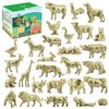 Toymany 28 Pcs 0.6-2.5" Gold Animal Figurines Toys, Farm Animal Figures and Zoo Safari Animal Figures for Cake Toppers Birthday Christmas Party for Kids