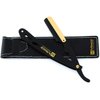 BLACK & GOLD COMBINATION Stainless Steel Barber Exchangeale Blade Straight Edge Barber Shaving Razor -Safety Razor -Macs-045B