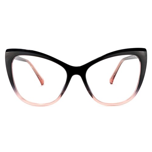 Zeelool Stylish TR90 Oversized Cat Eye Blue Light Blocking Glasses for Women Shelby OT414973-04 Black-Pink