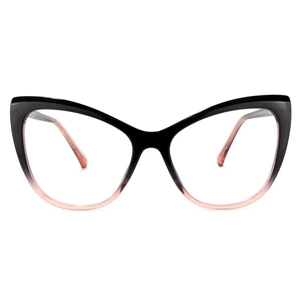 Zeelool Stylish TR90 Oversized Cat Eye Blue Light Blocking Glasses for Women Shelby OT414973-04 Black-Pink
