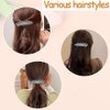Gray Pearl Hair Clips Barrettes for Womens Hair Crystal Rhinestone Pearl Hair Barrettes Hairpins Clips for Hair Jewelry Pearl French Hair Accessories Ponytail Holder