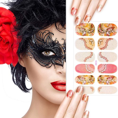 16 Sheets Full Wrap Gradient Nail Polish Stickers Self-Adhesive Nail Art Decal Strips Full Cover Nail Art Stickers with 2 Pieces Nail Files for Women Girls DIY Nail Art Decoration (Natural Style)