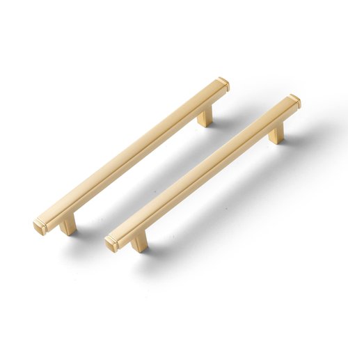 Goo-Ki 6 Pack 5 in (128mm) Hole Center Cabinet Pulls Brushed Brass Zinc Alloy Kitchen Drawer Pulls Drawer Handles 6-3/4 Inch Length 1814-BS-128