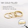 Jstyle 14K Gold Filled Rings for Women Stacking Rings Stackable Thin Gold Rings Simple Plain Pinky Thumb Statement Band Ring Comfort Fit 3Pcs 1mm 3mm Size 7