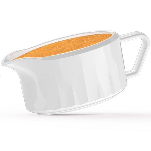 21 OZ Gravy Boat - White Ceramic - Perfect for Gravy, Sauces and Syrups, Salad Dressings, Creamer, Broth, and More server