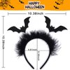 WRBAJIS Halloween Bat Headband Black Bat Wings Hair Bands Cute Bats Headpiece Hair Accessories for Women Festive Halloween Party Supplies