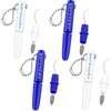 4 Pieces Travel Dental Tooth Picks Mini Metal Toothpick Holder Reusable Portable Toothpick Holder Pocket Tooth Dental Tool Set Remove Plaque Toothpicks for Teeth Cleaning with Keychain