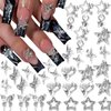 Star Nail Charms 3D Nail Gems Rhinestone Silver Star Shape Shiny Nail Jewelry Charm Acrylic Nail Crystal Diamond Rhinestone Nail Art Accessories for Women Girls DIY Crafts Nail Art Supplies Decoration