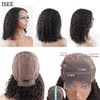 ISEE Hair Lace Front Wigs Human Hair Short Bob Wigs For Black Women Brazilian Kinky Curly Wavy 4x4 Lace Closure Wigs Pre Plucked with Baby Hair 150% Density (14inch)