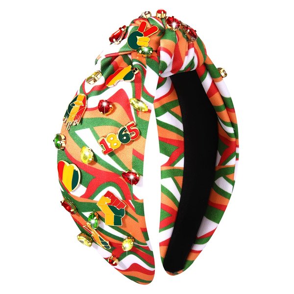 BSJELL Juneteenth Headband for Women African Black Women Accessories Outfit BLACK 1865 Heart Fist Knotted Headbands Black History Month Juneteenth Hair Accessory Party Decorations Gifts