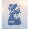 Sunbonnet Sue 3 Stencil - 4" x 6.2" Children Kids Drawing Sidewalk Chalk Washable Plastic Fun Art DIY Template Reusable Laser Cut Mylar for Painting Home Decor DIY Crafts - The Artful Stencil