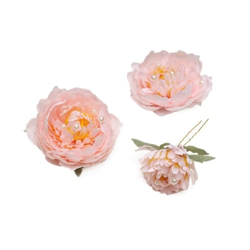3Pcs Flower Hairpin Set,Antique Peony Flower Hairpins Vintage Hair Sticks Chinese Style Hanfu Headdress Elegant Hair Accessories Set for Women Girls