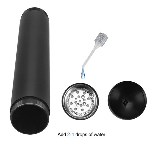 Fortune Nexus Air Tight Smell Proof Metal Cigar Case Tube with Built in Humidifier (Black)