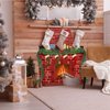 TaoBary Christmas Cardboard Fireplace 35.4 x 38.6 Inch Red Brick Bulletin Board Decoration Christmas Holiday Hearth Bulletin Board with 16.4 ft PVC Artificial Garland for Christmas Home Decor
