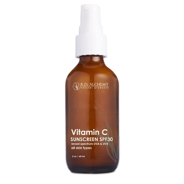 RD Alchemy - Natural & Organic Vitamin C SPF 30 Moisturizing Mineral Sunscreen. Non-Nano Zinc & Titanium - Lightweight Non Greasy SPF for Face - Skincare for Professionals & Estheticians.