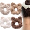 4 PACK Plush Cat Ear Hair Scrunchies for Girls,Soft Hair Ties Cute Kawaii Elastic Hair Scrunchies Ponytail Holder Hair Accessories for Women