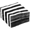 BLUE PANDA 150 Pack Black and White Paper Napkins - Disposable Striped Napkins for Birthday, Baby Shower, Graduation, 6.5x6.5 In