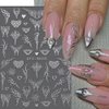 4 Sheets Y2K Butterfly Nail Stickers,Silver Metal Butterflies Heart Nail Art Stickers 3D Abstract Lines Hollow Hearts Star Nail Decals for Women Nail Decor Nail Designs Nail Accessories