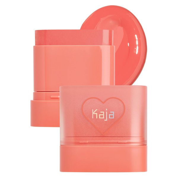 Kaja Dewy Bar - Creamy Multi-Stick Blusher & Lip Balm, Korean Cream Blush Stick for Cheeks and Lips, 45% Moisturizing Oil, Apple Extract, Vitamin-Hyaluronic Acid Infused, 03 Peach Cobbler,10g