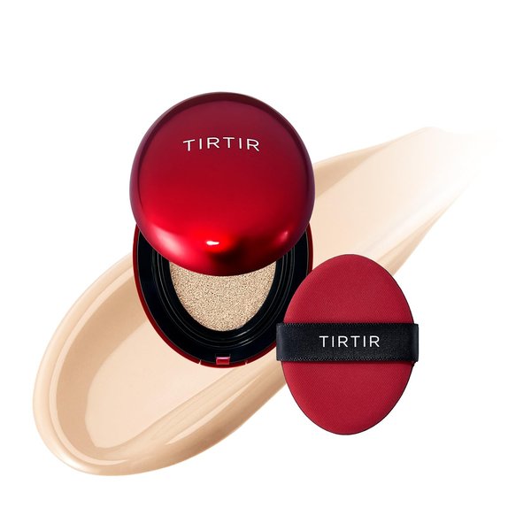 [*Mini Size*] TIRTIR Mask Fit Red Cushion Foundation | Long-Lasting, Lightweight, Buildable Coverage, Semi-Matte Finish, Korean Cushion Foundation (#17N Vanilla, 0.15 Fl Oz)