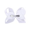 DEEKA 12 PCS 6" Big Hand-made Grosgrain Ribbon Hair Bow Alligator Clips Hair Accessories for Little Teen Toddler Girls - White