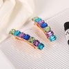 LOVESUMMER 2pieces/pack colorful acrylic rhinestones Hair Barrettes Medium French Snap Automatic Acrylic Hair Clips Rectangle Hair Clips for Women Girls Hair Accessories (style A 2pcs)