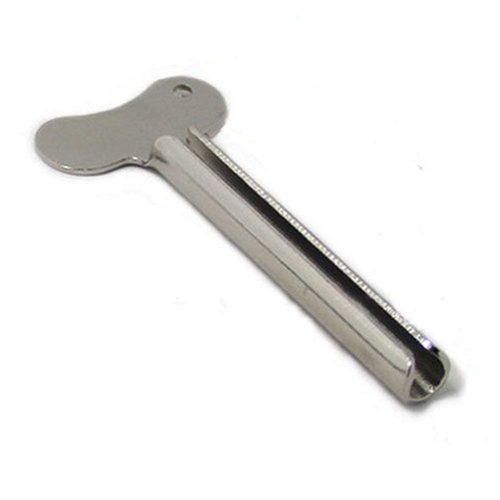 BeeSpring 1Pcs Silver Tube Squeezer Key Metal Tube Squeezer Wringer Roller Tool for Toothpaste Hair Color Dye Hand Cream Cosmetics Paint (8cm x 3.5cm)