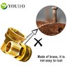 YOUHO Garden Hose Adapter Brass 3/4” GHT Female x 1/2” NPT Male Connector, GHT to NPT Adapter Brass Fitting, Garden Hose to Pipe Fittings Connect, Garden Pipe Joint Extension Repair Fitting