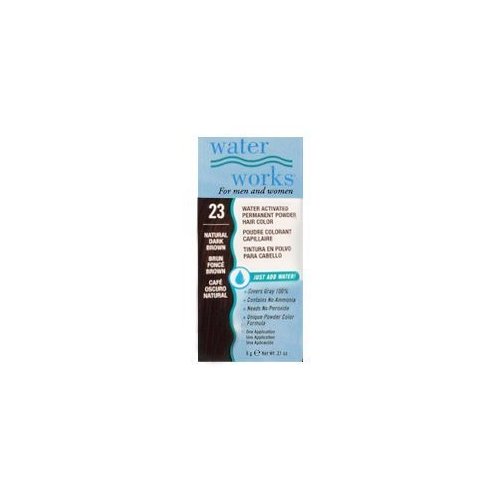 Water Works Permanent Powder Hair Color - #23 Natural Dark Brown 0.2 oz. by Water Works