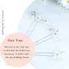 Unicra Silver Bride Wedding Hair Pins Pearl Bridal Hair Pieces Flower Hair Accessories Rhinestone Prom Hair Clips for Women and Girls (Pack of 3)