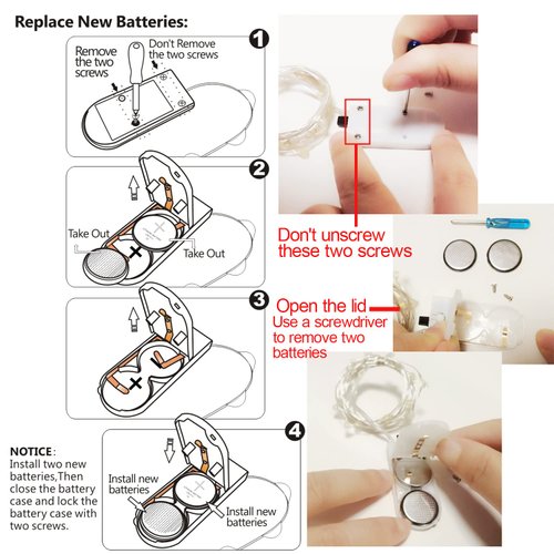 OakHaomie 6PCS Fairy String Warm White Changing Twinkle Lights with 2pcs Remote,6.5ft 20 LEDs Silver Wire,CR2032 Battery Powered,Indoor Decor Bedroom,Wedding,Patio,Christmas,Outdoor Garden,Stroller