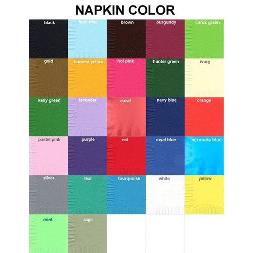 50 Plain Solid Colors Luncheon Dinner Napkins Paper - Yellow