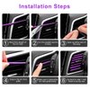 OBVIS 20 Pcs Purple Car Vent Outlet Trim Strip Chrome PVC Car Air Conditioner Vent Outlet Decoration Decorating Strip Interior Accessories DIY