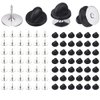 BEADNOVA 50 Pairs Pin Backings Tie Tacks Blank Pins with Rubber Pin Backings Pin Backs for Crafts (Silver Black, 50 Sets)