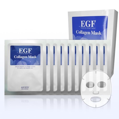 EGF Collagen Face sheet Mask 1.18OZ*10. 1Day 1Mask. Special Treatment for Firming and Reducing Signs of Aging,Provides nutrition to the neck and face with a generous amount of collagen extract.
