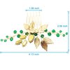 BETITETO Bridal Hair Comb Emerald Green Crystal Gold Leaf Vine Hair Piece Accessories for Wedding Bride Women Party (Emerald Green)