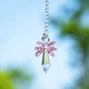 Rainbow Guardian Angel Crystal Suncatcher as Home/Car Decoration & Porch Decor & Hangings Crystal Glass Ornament (Pink)