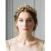 Chargances Goddess Leaf Headband Costumes Gold Leaf Branch Hair Band Crown Bridal Wedding Headpiece Bohemia Leaf Hairpiece for Women and Girls (Rose Gold)