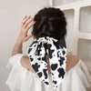 2pcs Cow Print Hair Band, Chic Milk Cow Ribbon Hair Ties Ropes Versatile and Comfortable Ponytail Holders for Women Girls
