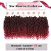 Curly Faux Locs Crochet Hair 8 Packs New Goddess Locs Crochet Braids Hair 12inch Red River Locs Crochet Hair with Curly Synthetic Hair Extensions (12" 8Packs 1B/BUG#)