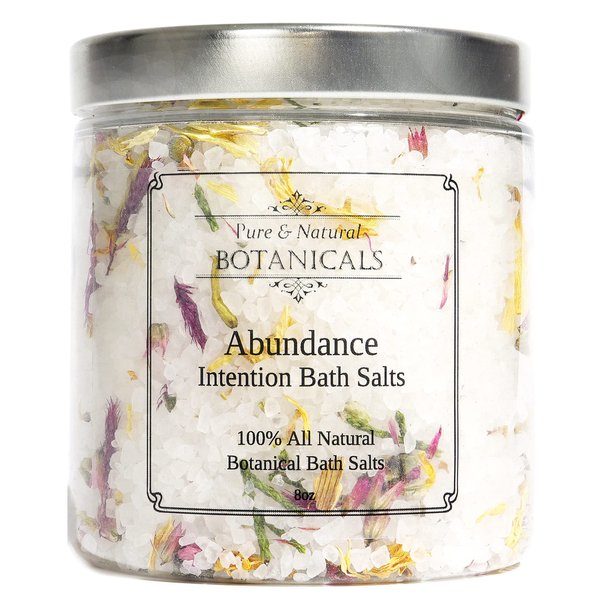 Abundance Intention Bath Salts 8 oz | 100% All Natural | Manifestation, Prosperity & Law of Attraction Rituals | Intentions Wiccan Pagan Magick Spirituality