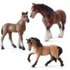 Realistic 3 PCS Horse Farm Animal Figures Model Figurines Family Party Supplies Collection Desktop Decoration Development Set Cognitive Toy for Boys Kid Toddlers