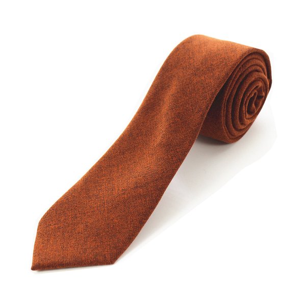 JEMYGINS 2.4" Cotton Necktie Orange Mens Cashmere Wool Skinny Tie (5)