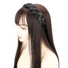 Gledola Wide Braided Headband with Teeth Synthetic Hair Plaited Headband High Elasticity Braids Hair Band Hairpiece for Girls Women (Honey Blonde, Wide)