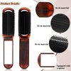4 Pcs Folding Hair Brush with Mirror Portable Mini Hair Brush Small Compact Pocket Hair Comb for Family School Travel Car Gym Wig Bag Purse Gift Women Kids (Tortoiseshell)